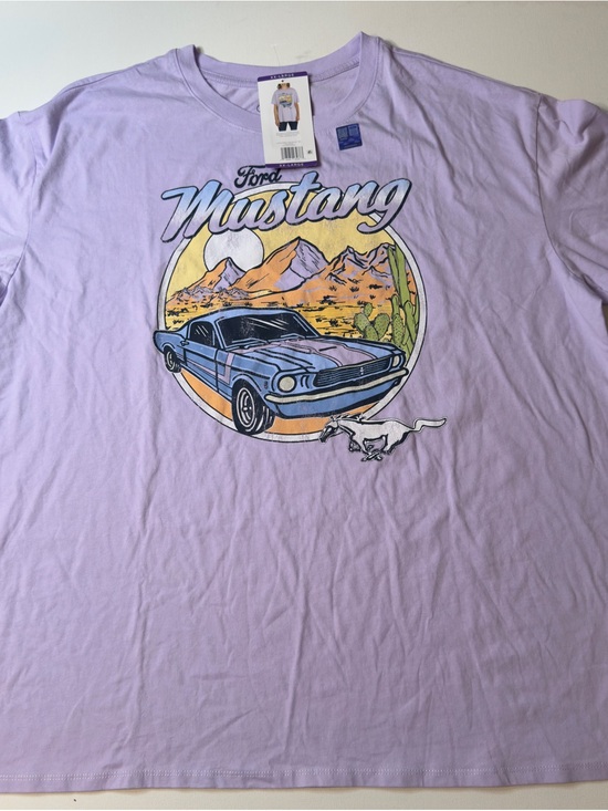 Ford Tops - NWT Women's Official Ford Mustang Graphic Tee Lavender 2XL (C1)